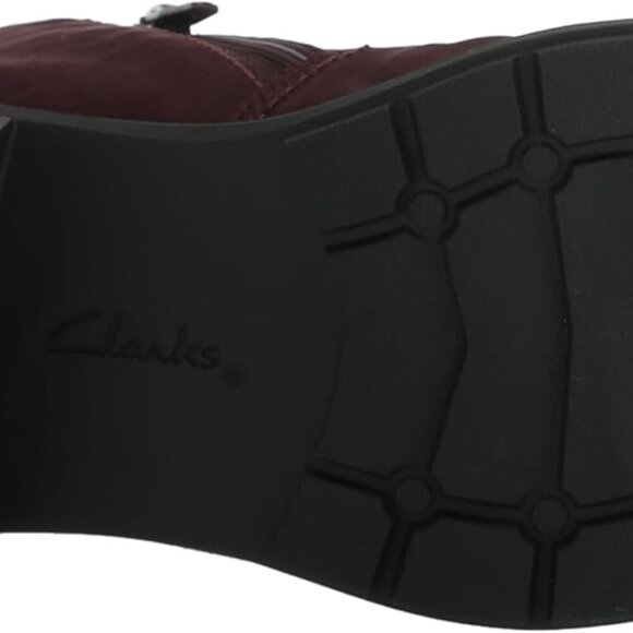 Women's Ankle Boot Nubuck Leather Burgundy 5.5 Comfort Cushioned Heel - Picture 4 of 7